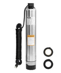 WASSERMANN 4-inch stainless steel bottom-suction submersible pump with 33 ft cord; includes two gaskets.
