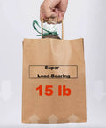 Custom Dope Design Paper Shopping Bags With Handles In Brown And White Six Sizes From S To XL Pack Of 10 To 1000 Personalized Kraft Paper Bags For Logos Text Or Images Eco Friendly Retail Or Event Use displayed with super load-bearing 15 lb weight capacity.