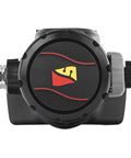 Front view of XT2 Right Second Stage Regulator for Scuba Diving, 2021 Model with Rubber Cover and Pneumatically Balanced Valve