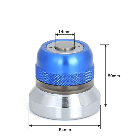 Rock Solid Cnc Z Axis Tool Setter Gauge With Photoelectric Sensor And Heavy Duty Magnet Base For Shops Dead On Alignment No Sweat Tuning Quick Snap Fit Universal Machine Mount, blue and silver design, compact size 54mm x 50mm.