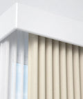 Silent Double Track Baffle Curtain Rail With Slick Slimline Pelmet And Butter Smooth Glide Pulleys Zero Hassle Install Ideal For Heavy Duty Blackout Drapes Total Room Upgrade White 370 Cm with sheer and blackout drapes