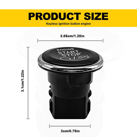 Keyless Start Ignition Push Button Switch For Chrysler Jeep Commander Grand Cherokee Dodge Challenger Durango Charger Town And Country Grand Caravan Replacement 1FU931X9AC 33370101 Direct Fit Easy Install with size dimensions