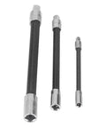 Top Notch Flexible Extension Bar With Magnetic Hold For Tight Spots Durable Spring Steel Auto Repair Kit In 1/4 3/8 And 1/2 Inch Sizes, three sizes