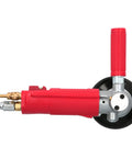 Side view of red 4 Inch Pneumatic Wet Stone Polisher Sander With Water Nozzle And 4300 RPM, 3 Speed Wet Grinding Tool for Polishing