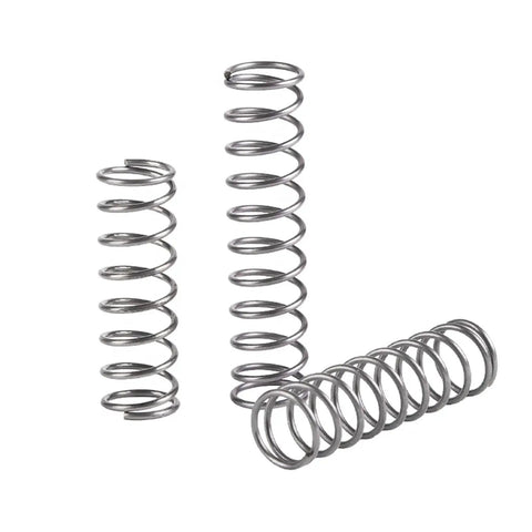 Five Pack Heavy Duty Compression Springs Made From Stainless Steel Wire With 2.2mm Diameter And 21Mm Size displaying four springs.