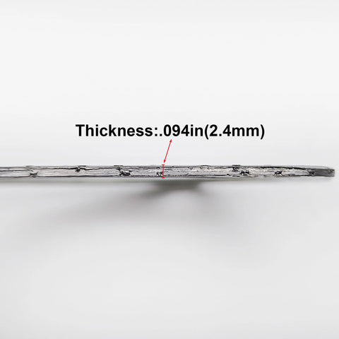 Side view of a metal YGQ exhaust gasket strip, 2.4 mm (0.094 in) thick