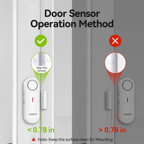 Two Pack Kid Safe Home Door Alarm System With 2 In 1 Chime And Alarm Three Level Volume Control Loud 98 Decibel Alerts For Doors Windows Rooms Garage RVs Pool House, door sensor alignment guide