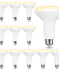 BR30 LED Flood Bulbs Fit Perfectly Inside Recessed Cans, 7.5 Watt Replaces 65 Watt, Soft White 2700K, 12 Pack of smooth dimming bulbs.