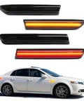 Acura TL Amber Red LED Side Marker Lights Smoked Lens Front and Rear Left and Right Replacement Kit Fits 2004 2005 2006 2007 2008 4 Pack