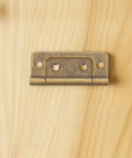 Heavy Duty Flush Cabinet Door Hinges Set, 304 Stainless Steel Vintage Style on wooden surface