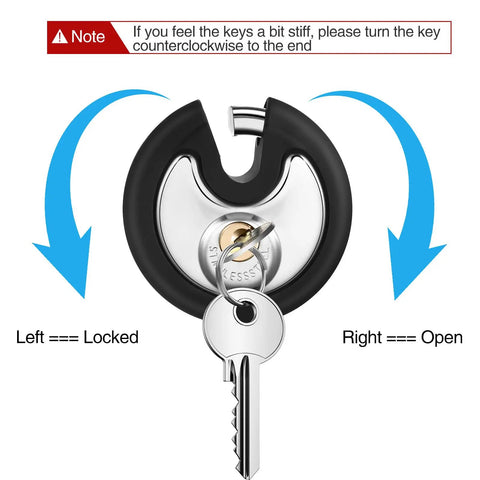10 Pack 70 mm Keyed Alike Disc Padlocks Outdoor Round Stainless Steel Tough Built To Last With Keys for Storage Units Sheds Garages Fences