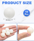 Built Tough One Inch Nylon Solid Balls Ten Pack PA Plastic Bearing Spheres on display in hand, showing size and quality.