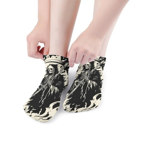 Scythe Themed Dope Ankle Socks For Men And Women Breathable Athletic Low Cut Socks With Durable Print Moisture Wicking Synthetic
