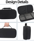 Beefy Rugged Walkie Talkie Carry Case For Ham Radios with inner mesh pockets, black ABS shell, zipper closure, and handle.