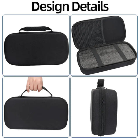 Beefy Rugged Walkie Talkie Carry Case For Ham Radios with inner mesh pockets, black ABS shell, zipper closure, and handle.