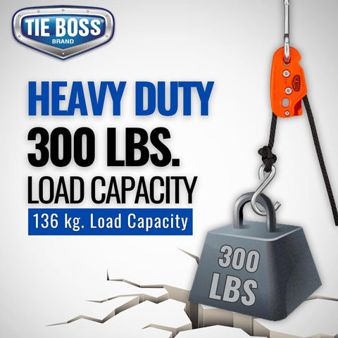 Heavy Duty 3/8 Inch Weather Resistant Rope Tightening Tie Down System With 15 Foot Orange Rope, Boasting 300 Pound Load