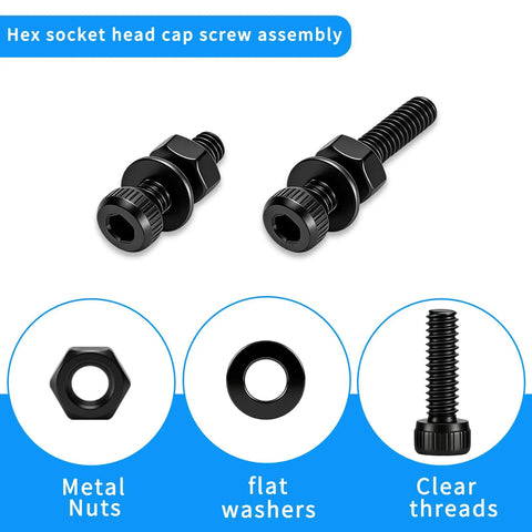 Hex socket head cap screw assembly for 405 Piece M3 Screw Assortment Kit Loaded With Hex Socket Head Cap Screws Nuts And Washers.