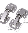Two Three Inch Bridge Shaped Spring Hinges For Cabinets And Closet Doors No Drill Required Durable Hardware Close-Up