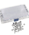 570 Piece Metric Hex Nut Set M1 To M10 Assortment Kit with coarse thread in clear compartment case, 304 stainless steel hardware
