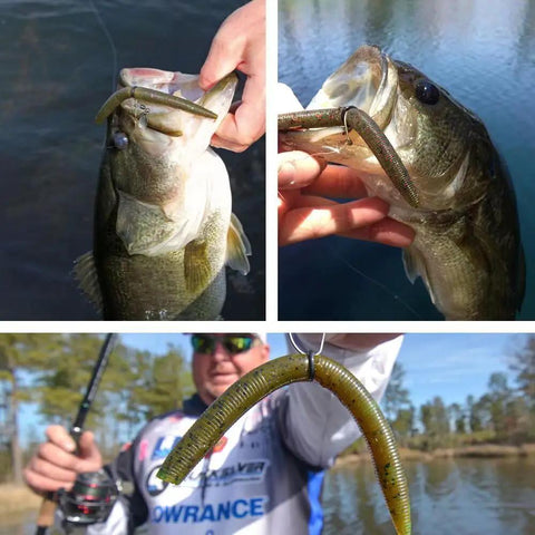 Wacky Rig Tool With Silicone O Rings Kit For Fishing Worms 3 4 Inch Senko Baits And 5 7 Inch Worms in action