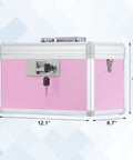 Go To Medicine Lock Box For First Aid And Family Use With Safe Key Lock Durable Aluminum Layered Medicine Cabinet Pink Finish