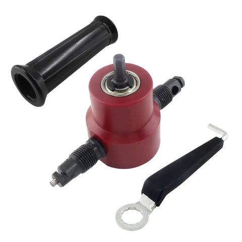 Double Head Sheet Metal Nibbler Cutter Drill Attachment For Iron, Stainless Steel, Aluminum, Plastic, And Plywood