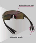 All Around Sport Sunglasses With UV400 Protection And Mirror Lens for men and women, side view showing adjustable nose pad and temple.