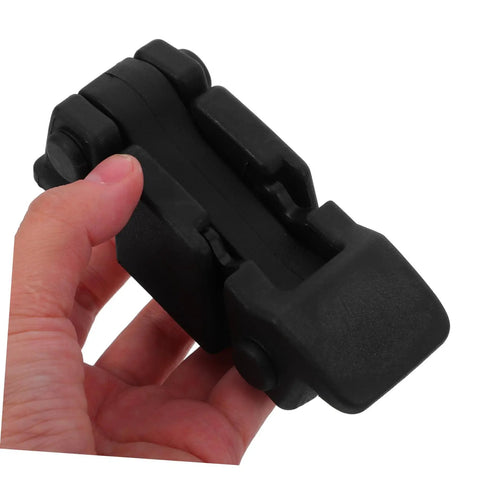 Hand holding Shock Absorption Clamp for Truck Toolbox and Motorcycle Accessories Easy Quick Install Weatherproof Rubber Vibration Control