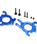 Beefed Up Metal C Hub Carriers And Caster Blocks Compatible With 1/8 And 1/10 Scale Rc Cars Rock Solid Suspension Upgrade Built Tough Blue parts with bolts.