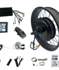 Electric Fat Tire Rear Wheel Hub Motor Kit 2000W For 60V To 72V E-Bikes With Dual Mode Sine Wave Controller, TFT UCK1 Color Display, 7-Speed Freewheel, Torque Arm, 20x4 Fat Bike Rear Wheel; complete conversion kit