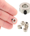 Screw shaft collars, 10 pcs, 5.05mm bore, 10mm OD, 5mm width, solid steel with screws and wrench
