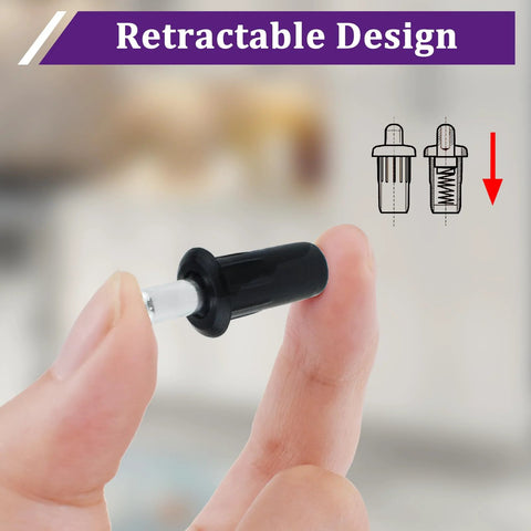 Close-up of Spring Loaded Cabinet Door Repair Pins 24 Pack for Damper Replacement Pro Grade Anti Slip Telescopic Door Pins