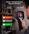 Infrared Thermal Camera With Macro Lens And X3 IR Upscaling, 512 By 384 Resolution, 3.5 Inch Display, Temperature Range Minus Four To One Thousand Twenty Two Fahrenheit, Pro Grade For Pros In Electrical HVAC And Home Inspections. Handheld view