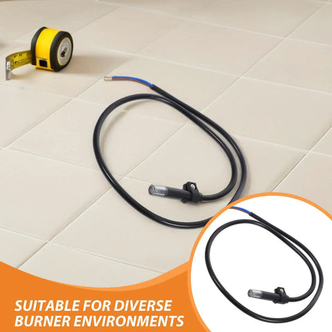 Flame Sensor Igniter Sensing Rod Kit For Boilers And Home Heating Systems, High Sensitivity Detection, Easy Installation, Low Maintenance Replacement For Furnaces And Industrial Boilers, Universal Sensor Rod For Furnace And Boiler Control, black cable