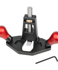 Tough As Nails Handheld Router Plane Featuring Adjustable Stainless Steel And Ebony Blades Built Like A Tank For Rock Solid Wood Smoothing Quick Edge Trimming And That Pro Level Finish Any Shop Guy Loves, displaying red knobs and adjustable gauge.