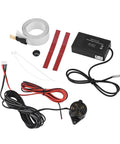 360 Degree Parking Sensor System No Drill Installation With Buzzer Alert components including wires, control unit, and adhesive strips.