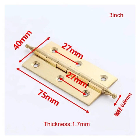 Concealed Rotating Cabinet Door Hinges Brushed Decorative Butt Hinge For Cabinets And Cupboards, 3-Inch, 1 Piece