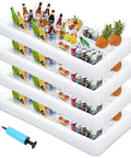 Inflatable Ice Serving Bar Kit Four Pack Large 53 By 25 Inch Trays For Poolside Buffets Keeps Food And Drinks Cold All Day Party Ready