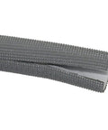 Close-up of gray pipe insulation tubing end with textured surface. Pipe Insulation Tubing 1 Inch By 3 Eighth Inch Heat Preservation Insulated 6 Foot Length Two Handle Grips All Black Great For Hot Or Cold Pipes Reduces Noise And Energy Loss While Softening And Protecting Pipes.