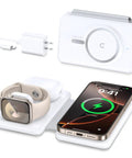 Three In One Magnetic Wireless Charger Travel Station For iPhone 17 16 15 14 13 12 Pro Max Plus Watch AirPods Foldable Charging Pad