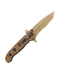M16-14DSFG Folding Knife With Liner Lock And Veff Serrations, G10 handle, titanium nitride coated blade, pocket clip view
