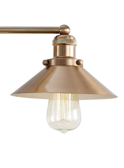 Brass Gold 7.8 Inch 1 Light Industrial Farmhouse Vanity Wall Sconce With Metal Shade LED Bulb Included For Bathroom Mirror Kitchen Entryway