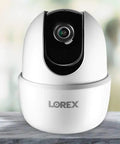 Indoor WiFi Security Camera With Pan And Tilt 4MP HD Sensor 360 Degree Coverage on marble surface, front view