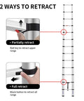 Diagram of two ways to retract Telescoping Extension Ladder 12.5 Feet With Soft Close Collapsible Design One Button Retraction
