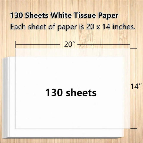 White Tissue Paper 14 By 20 Inches 130 Sheets Pack For Gift Bags And Party Decor Christmas Weddings Birthday Arts And Crafts DIY
