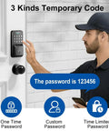 Keyless Entry Door Lock With Smart Knob Set And App Control Generating One Hundred Secure Pin Codes for easy access.