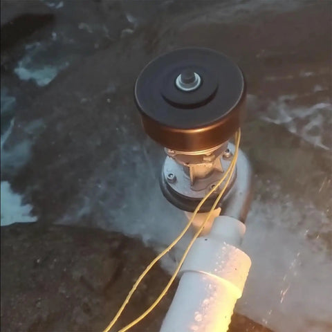 Rugged 1000W Hydroelectric Generator with aluminum alloy build, shown in outdoor setup for off-grid camping and outdoor living.
