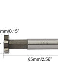 Side view of NACX HSS-AL T-slot end mill, 18 mm dia, 4 mm depth, 10 mm straight shank