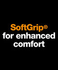 Text "SoftGrip for enhanced comfort" promoting Eight Inch Comfort Grip Titanium Multipurpose Scissors With Ergonomic Handles.