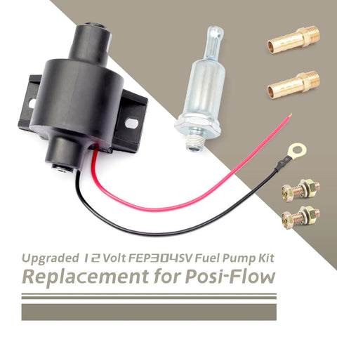 Beefed Up 12 Volt Fuel Pump Kit FEP304SV Replacement For Posi-Flow With 1/8-27 NPTF Fittings And 1 To 2 Psi Max Pressure